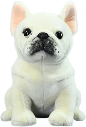 9.1'' repeat electro block platypus flag Realistic White Dog Plush Toy, Cute Soft Stuffed Sitting Puppy Plushie Pillow Doll Toys French Bulldog Stuffed Animal - 