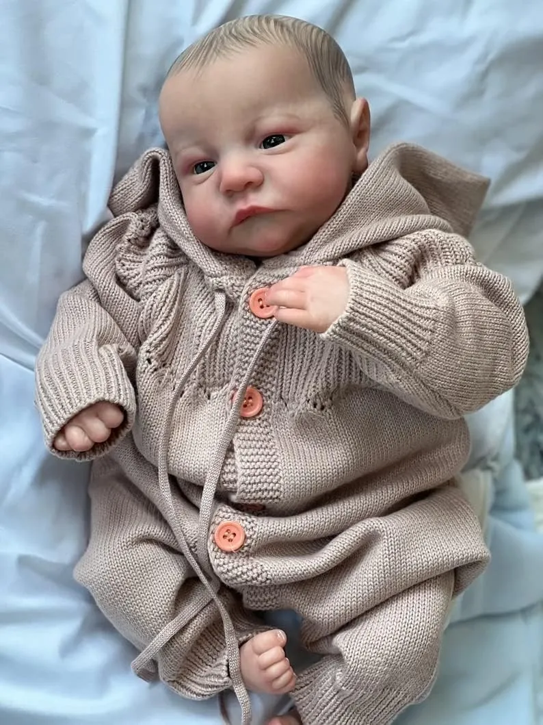 Accessory Birthday Gift?- (Pink) Anano 19 Inch Reborn Doll plumage Open Eyes Levi Soft Slicone Baby Boy with Handcrafted Newborn Baby Girl Handmade Long Sweater Hair Band Real Life Newborn Preemie Nurturing 