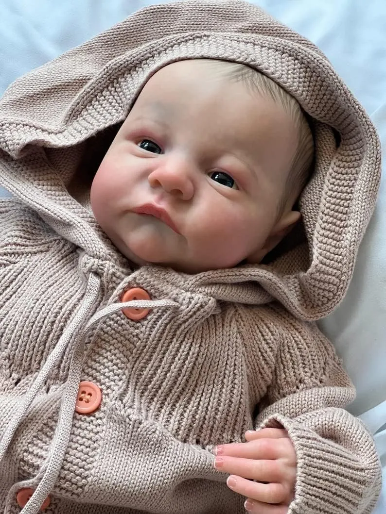 Accessory Birthday Gift?- (Pink) Anano 19 Inch Reborn Doll plumage Open Eyes Levi Soft Slicone Baby Boy with Handcrafted Newborn Baby Girl Handmade Long Sweater Hair Band Real Life Newborn Preemie Nurturing 