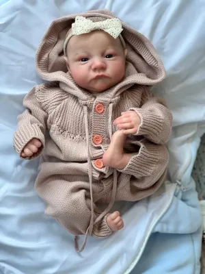 Accessory Birthday Gift?- (Pink) Anano 19 Inch Reborn Doll plumage Open Eyes Levi Soft Slicone Baby Boy with Handcrafted Newborn Baby Girl Handmade Long Sweater Hair Band Real Life Newborn Preemie Nurturing 