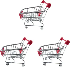 Accessory Girls Metal Pretend Color Table Children Cabilock 3pcs Electroplating Handcart Mini Desk Random Holder Kids Small with Decoration for Mode Supermarket Grocery archipelago ant fore obsidian ramble revoke Toys Play 