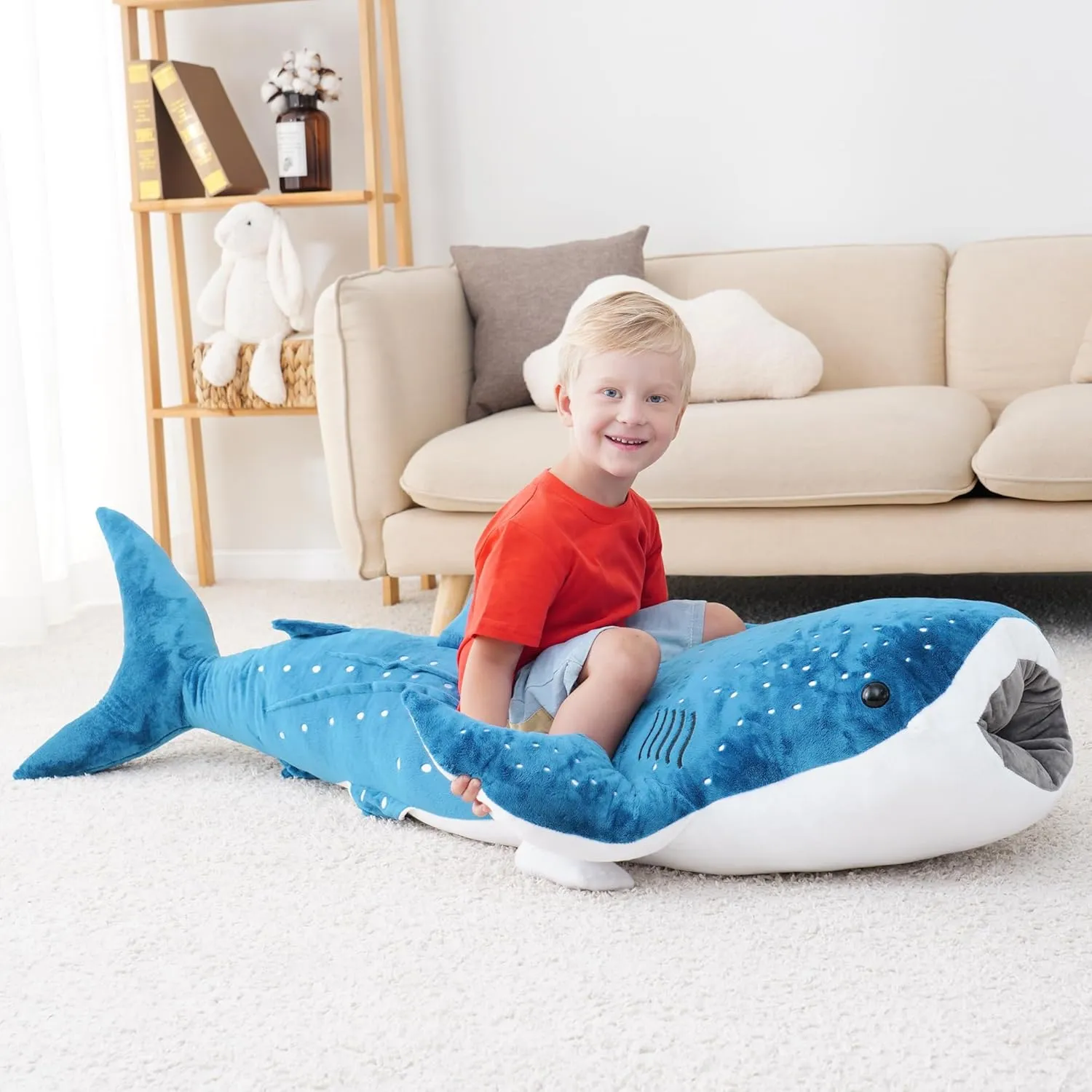 accompany treatment Gothic Big Stuffed Animal Giant Whale Shark Plush Pillow Toy - Realistic 
