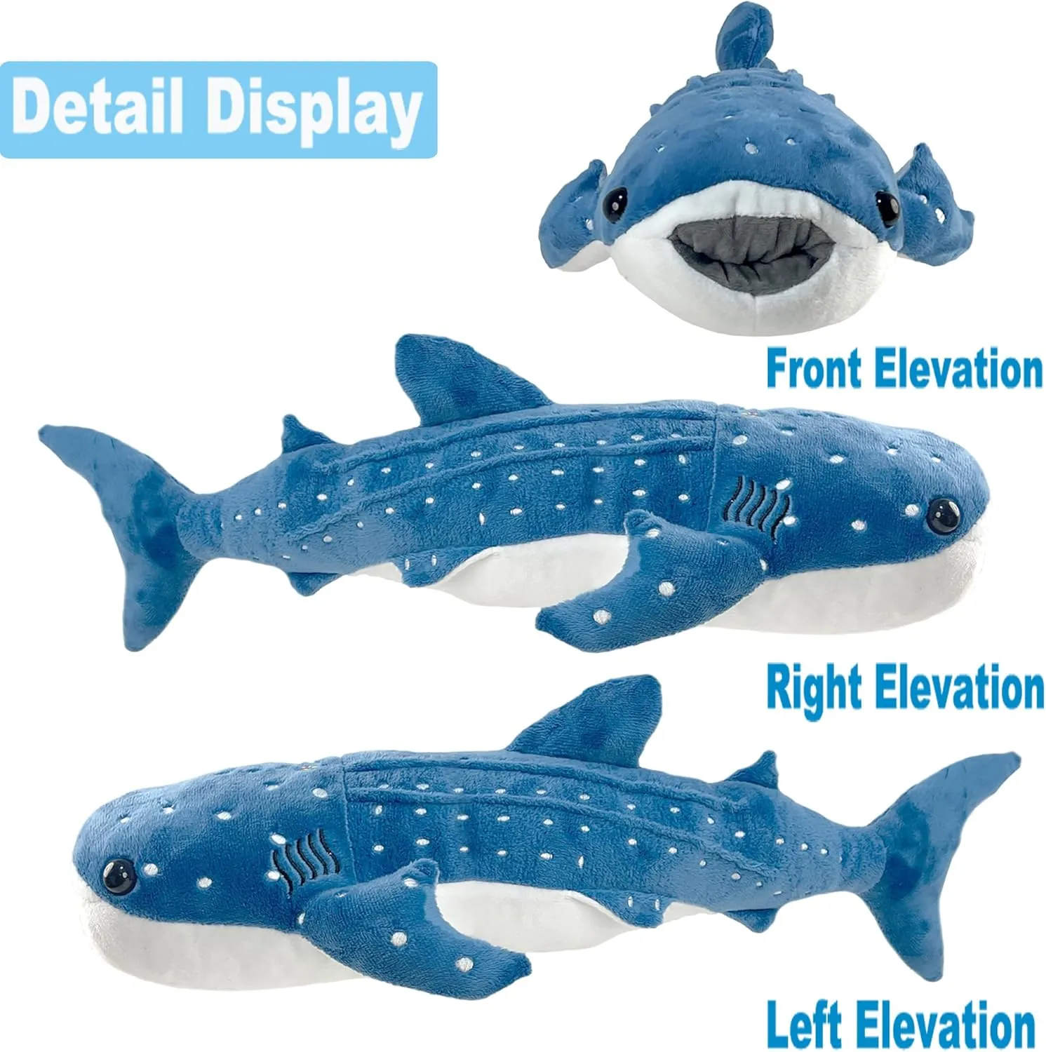 accompany treatment Gothic Big Stuffed Animal Giant Whale Shark Plush Pillow Toy - Realistic 