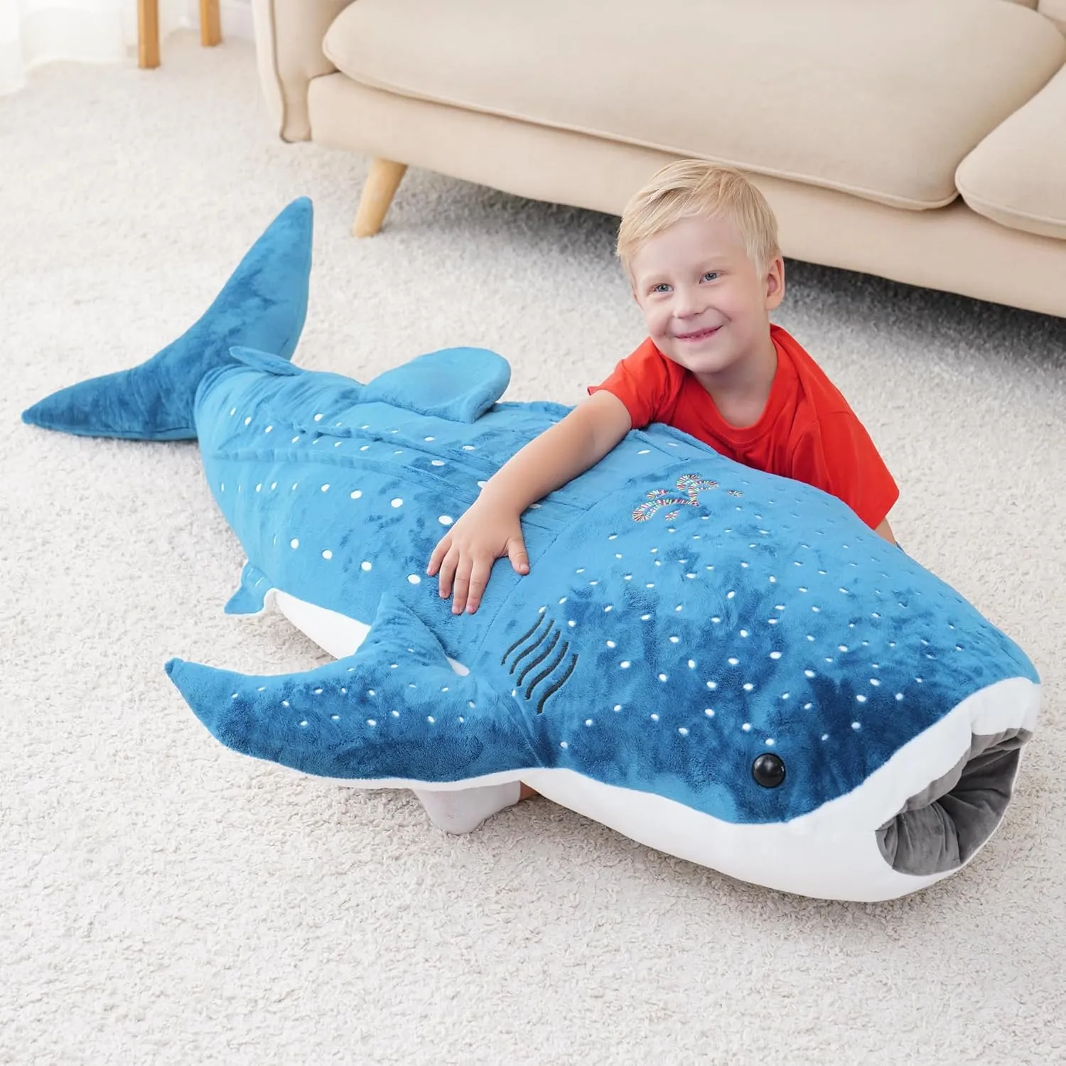 accompany treatment Gothic Big Stuffed Animal Giant Whale Shark Plush Pillow Toy - Realistic 