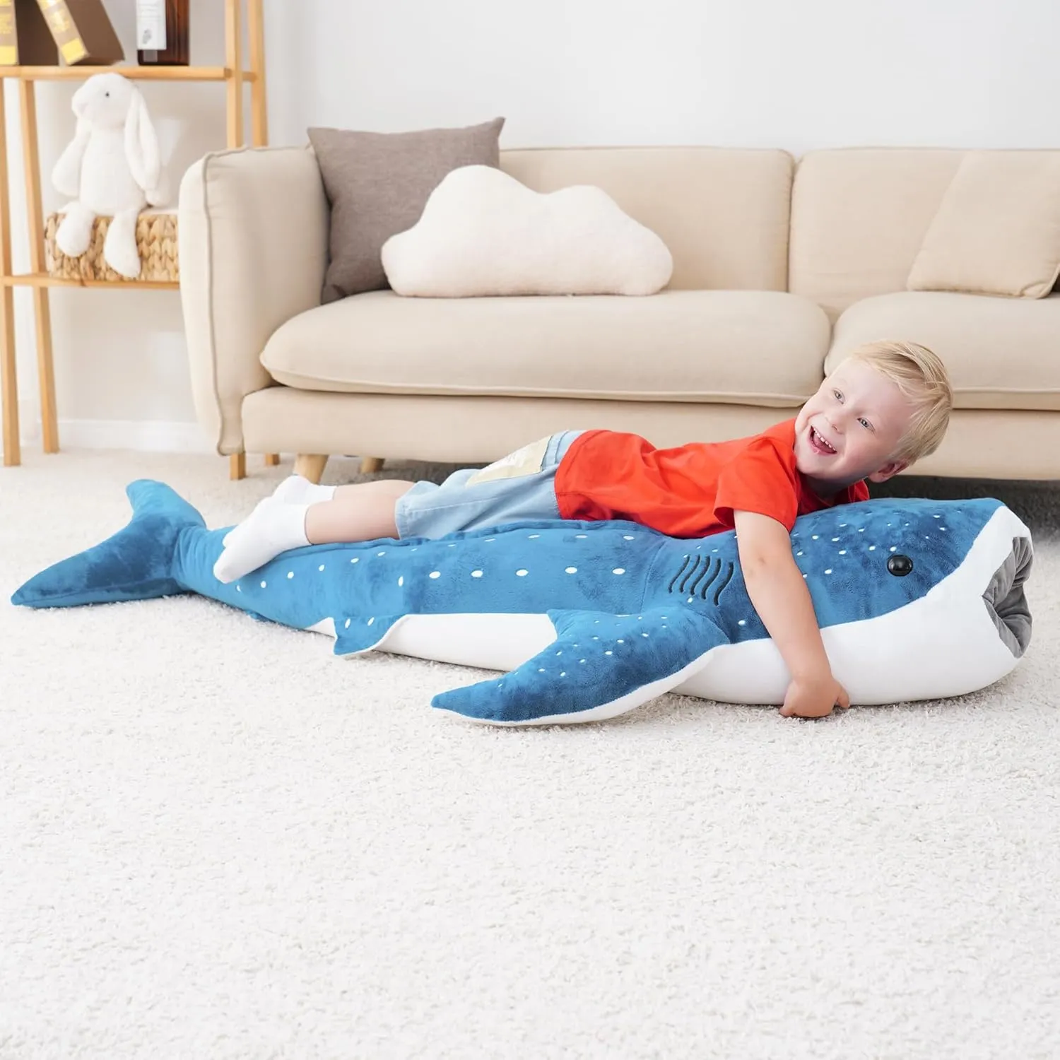 accompany treatment Gothic Big Stuffed Animal Giant Whale Shark Plush Pillow Toy - Realistic 