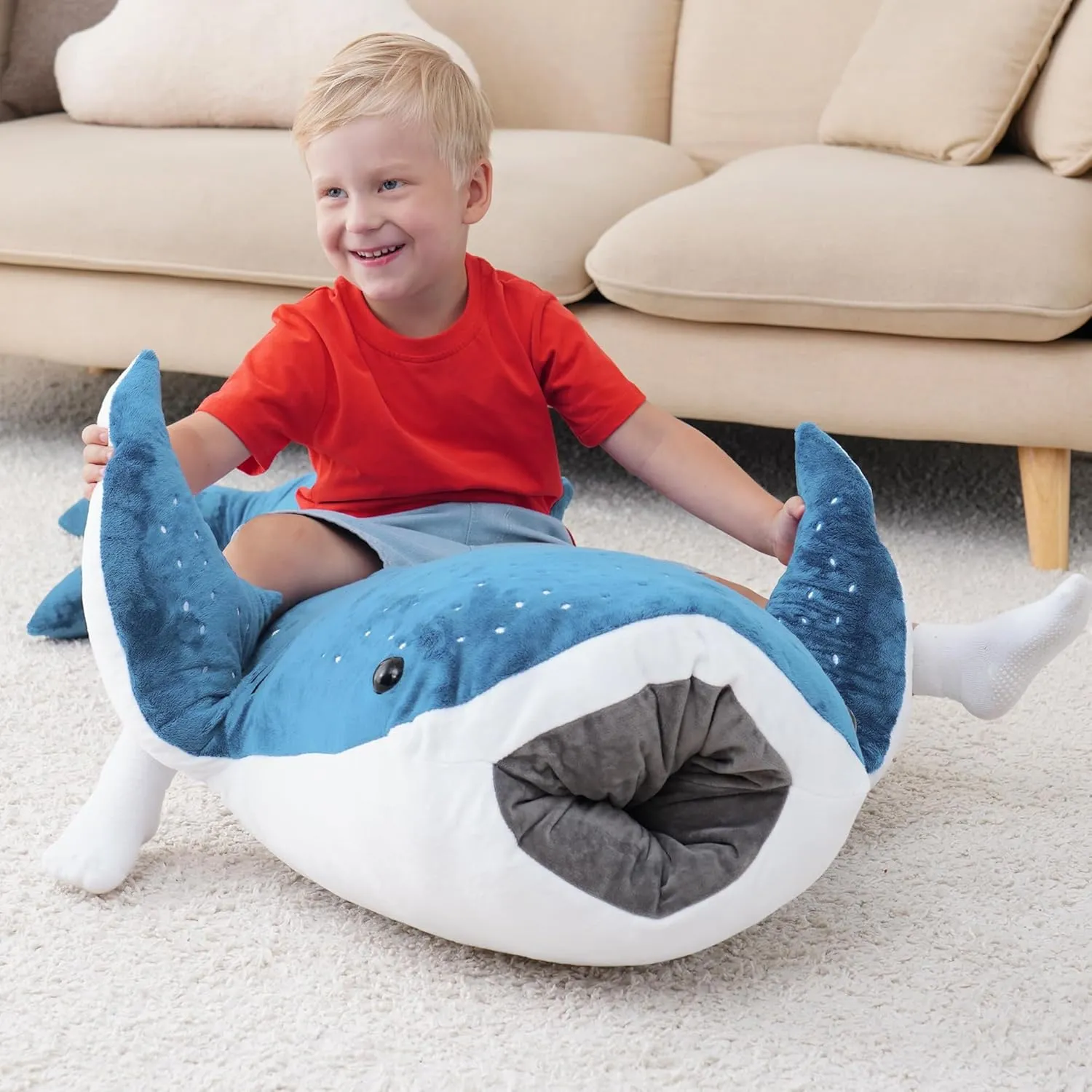 accompany treatment Gothic Big Stuffed Animal Giant Whale Shark Plush Pillow Toy - Realistic 