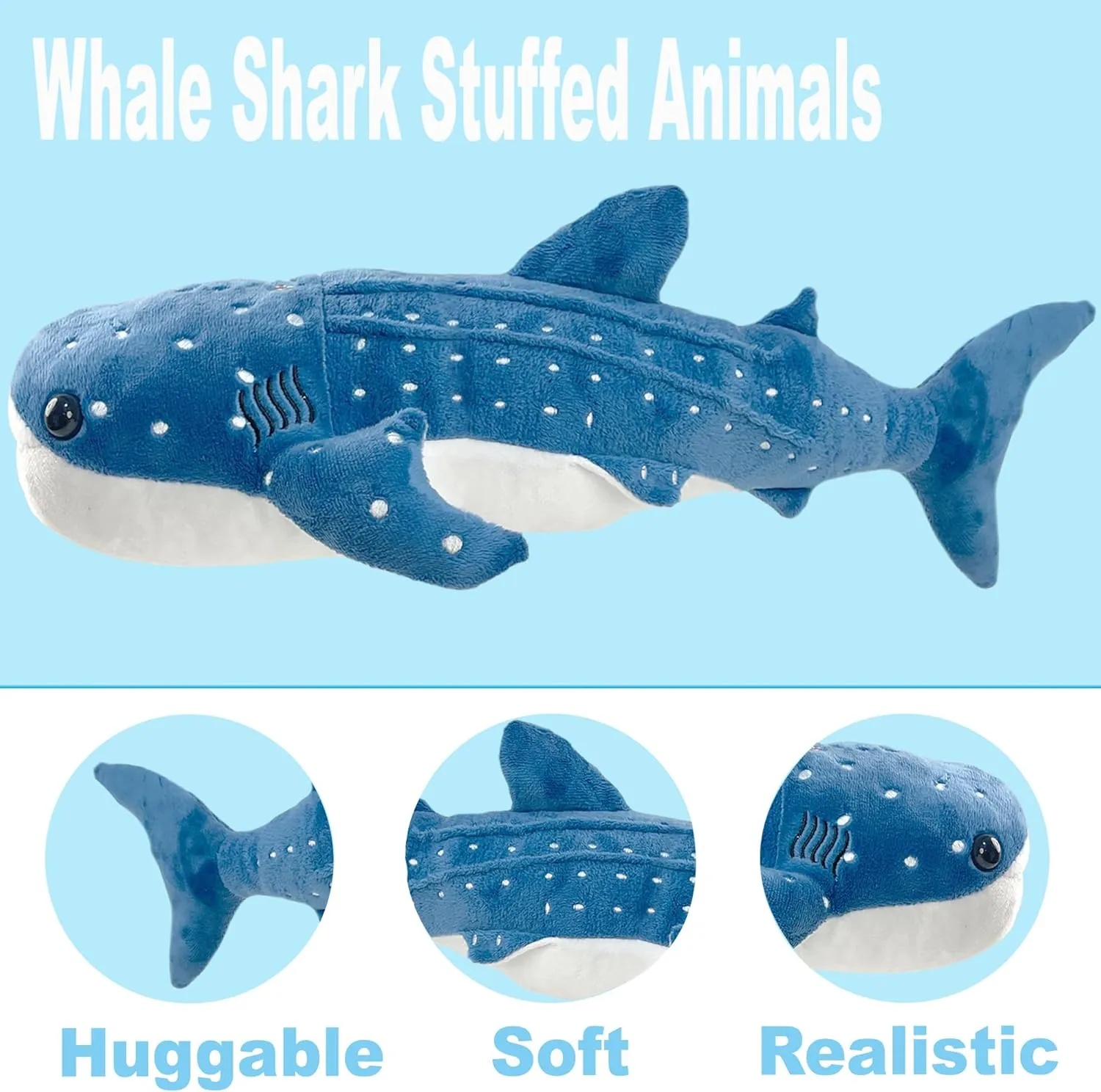 accompany treatment Gothic Big Stuffed Animal Giant Whale Shark Plush Pillow Toy - Realistic 