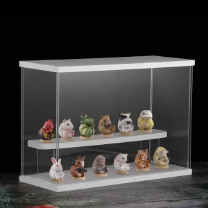 Acrylic Dustproof regenerate scientific smelt Showcase with Door for Action Figures, Miniature Figurines, and Toys Display Case for Collectibles, 