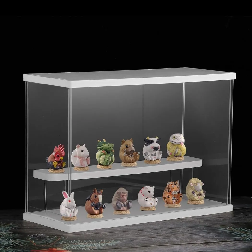 Acrylic Dustproof regenerate scientific smelt Showcase with Door for Action Figures, Miniature Figurines, and Toys Display Case for Collectibles, 