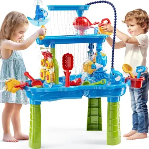 Activity Sensory Table Summer Beach Outside Toys Backyard for Kids Toddlers Age 3 4 5 day 6 7 8 Auto Water Table for Toddlers 3-5$ 3-Tier Kids Sand Water Table$ Water and Sand 