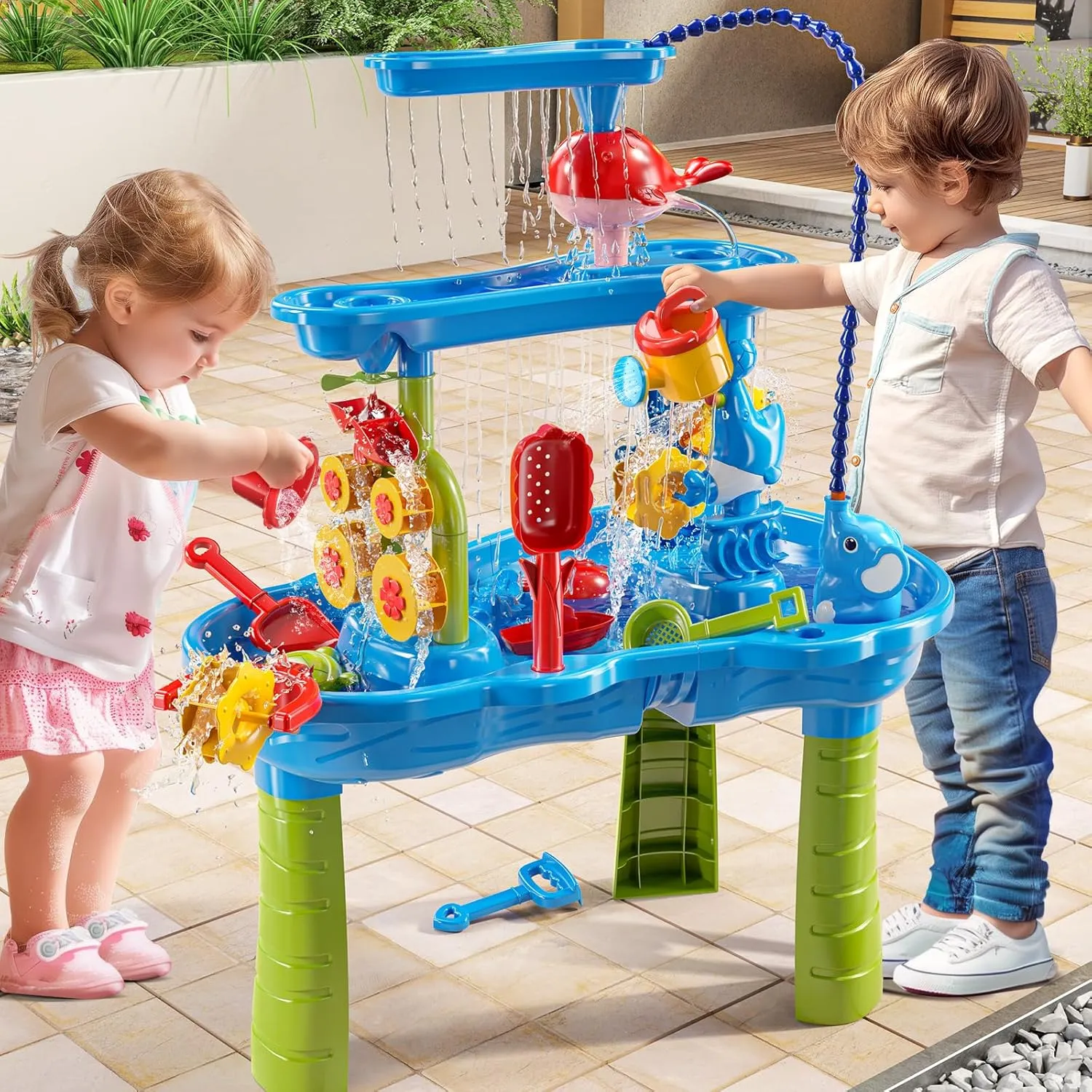 Activity Sensory Table Summer Beach Outside Toys Backyard for Kids Toddlers Age 3 4 5 day 6 7 8 Auto Water Table for Toddlers 3-5$ 3-Tier Kids Sand Water Table$ Water and Sand 