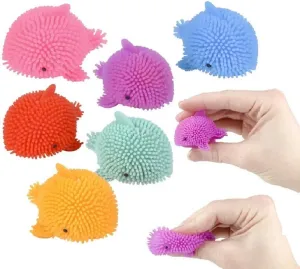 ADHD$ Autism$ and Anxiety. (24 Dolphins) Mini Dolphins Puffer Balls (Pack of 24) deplete �C 1.75" Soft Stress Relief Toys for Party Favors$ 