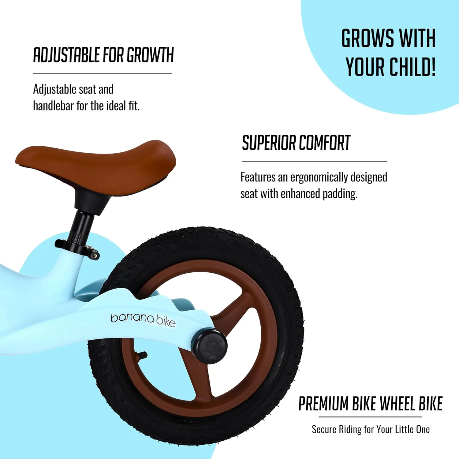Adjustable Handlebar and Seat banana bike Lava Sport Kids Balance Bike - No Pedal Kids Bikes hook - Walking Bicycles - Beginner Lightweight Sports Training Bicycle for Boys and Girls - Age 2-6 - 