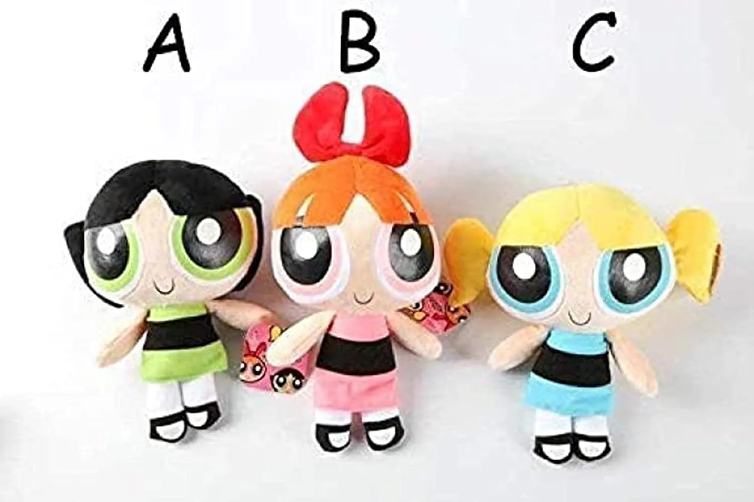 Adorable Powerpuff Girls 8-Inch Plushies – Bubbles, Blossom & Buttercup Soft Stuffed Toys (3-Pack)