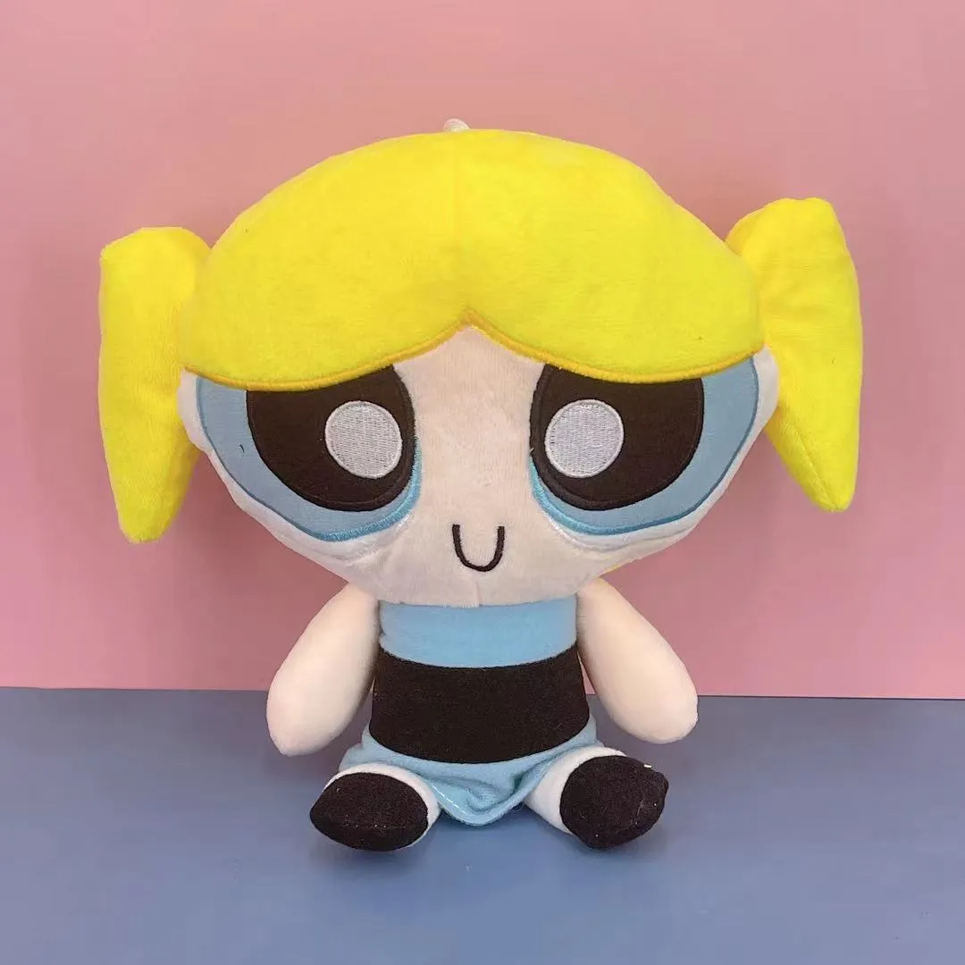 Adorable Powerpuff Girls 8-Inch Plushies – Bubbles, Blossom & Buttercup Soft Stuffed Toys (3-Pack)