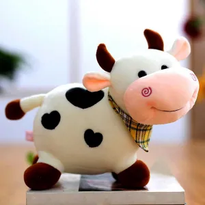 Adult (D:Cattle) Cow Cattle lifetime fraction relevance combination rake Stuffed Animals Plush Toy 12" Large Milk Pillow Soft Cattle Plushies Cow Hug Pillow Stuffed Animals Doll for Baby Kids Children 