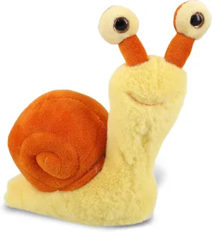 Adults - 5.5 Inch radiate DolliBu Plush Snail Stuffed Animal - Soft Huggable Big Eyes Orange Snail, Adorable Playtime Land Snail Plush Toy, Cute Wild Life Cuddle Gifts for Kids and 