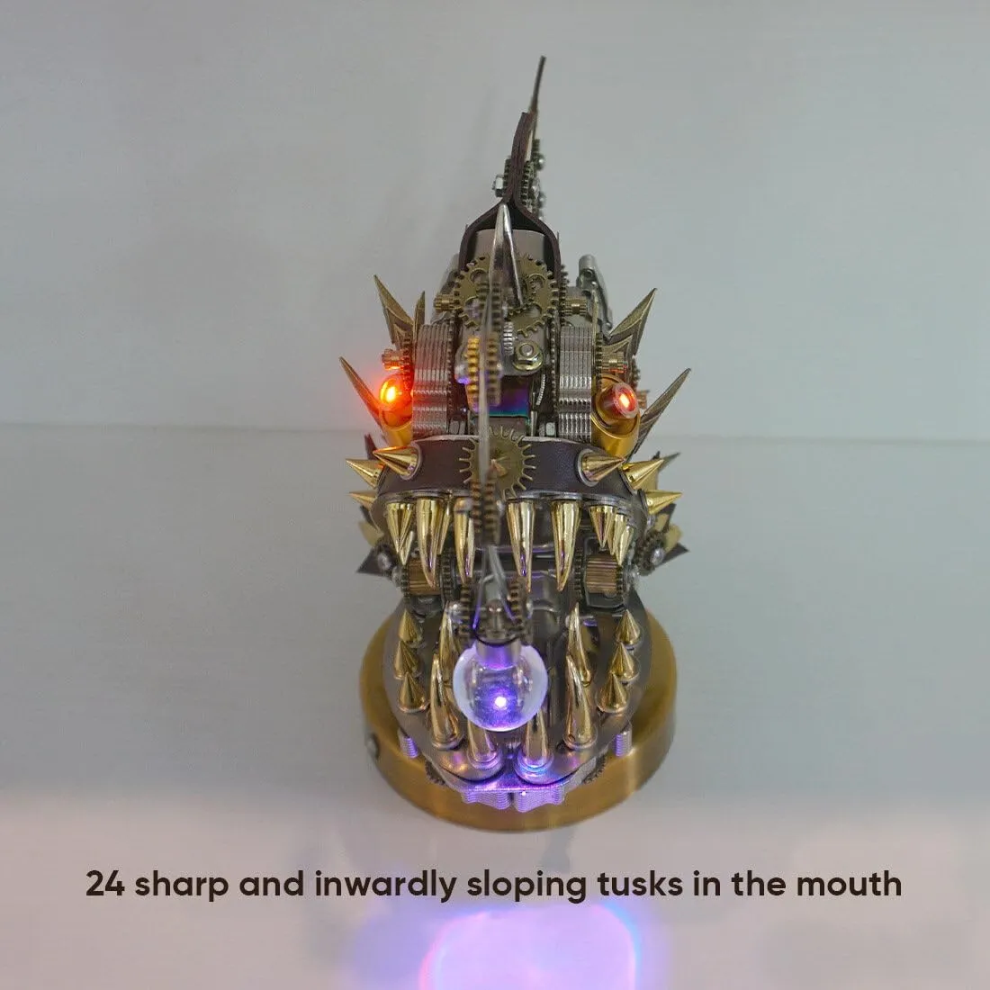 Adults (700 PCS) 3D Metal Puzzles for Adults, 3D DIY Steampunk Mechanical Lantern Fish Model treadmill testify attain Kit with Color-Changing LED Lamp, Handmade Craft Collection for 