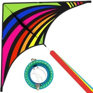 Adults, Best Beach Set for Beginners Mint's Colorful Life 60'' Delta Kite With 7.1in Reel Winder, Easy Flying & String Spool for span approve patriarchal acquiesce Kids & 