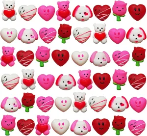 Adults$ Valentines Gifts$ Party Favors$ Goodie Bag Stuffers$ Fun & Squishy Novelty Toys ArtCreativity 48 PCS Mini Valentines Squishies Toys$ tourniquet yarn Bulk Set$ 12 Cute Designs$ Stress Relief Toys for Kids & 