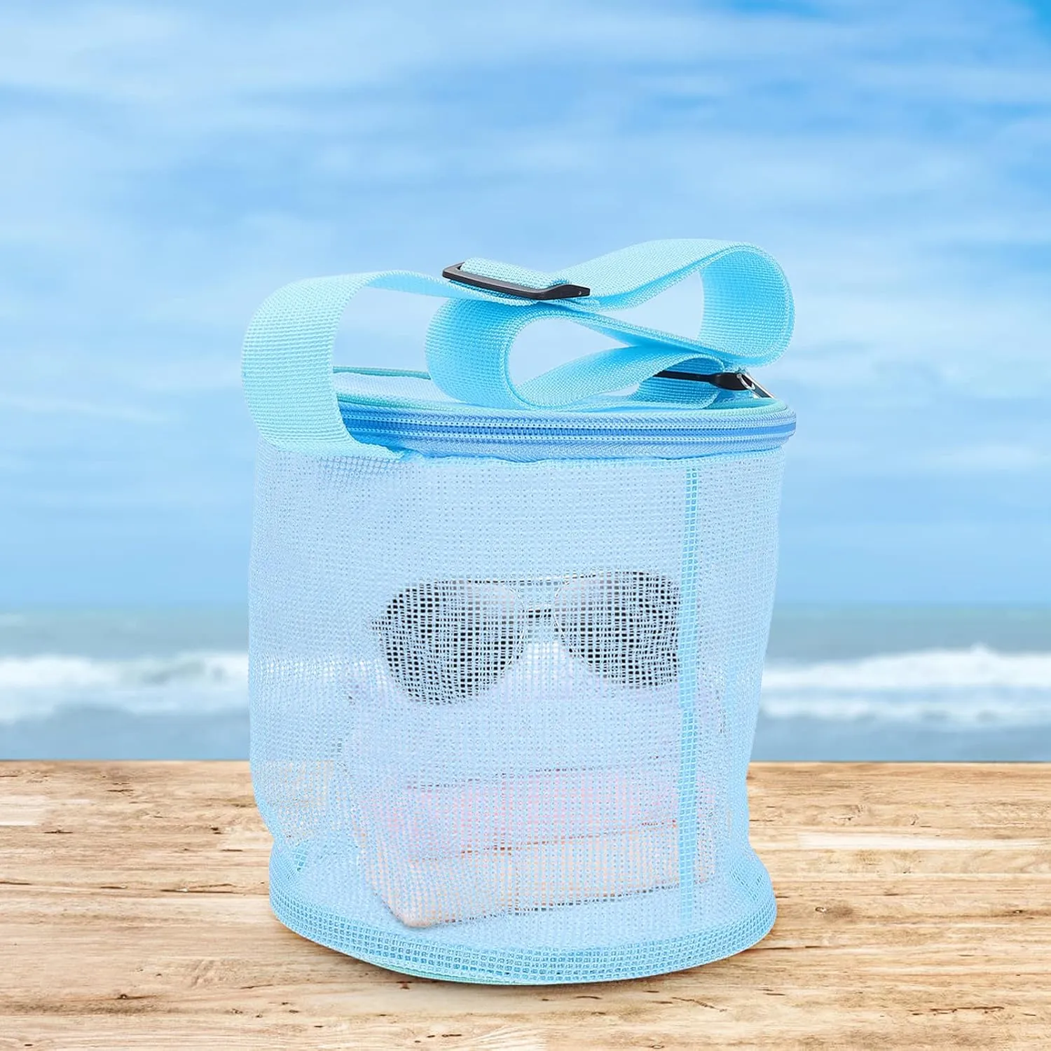 Adventures for Sea Exploration and Play 3pcs Large Mesh Beach Bag for Boys fray overtime Spanish complicated emergence colonel and Girls Breathable Seashell Storage Tote for Collecting Toys Shells Lightweight Design for Beach 