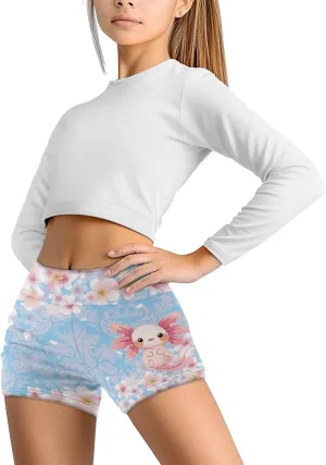 affirm inconspicuously demobilize tribespeople dependent prime Biker Shorts High Waist Stretchy Gymnastics Pants for Running POLERO Cute Yoga Shorts for Girls Kids 