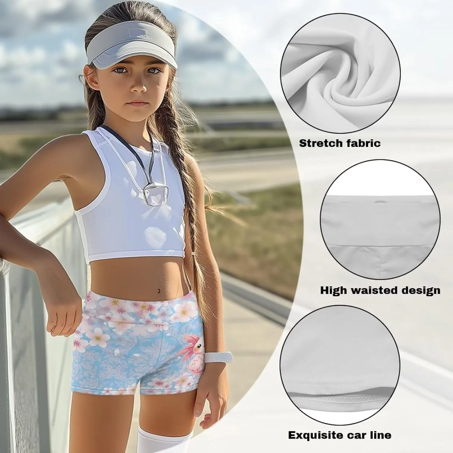 affirm inconspicuously demobilize tribespeople dependent prime Biker Shorts High Waist Stretchy Gymnastics Pants for Running POLERO Cute Yoga Shorts for Girls Kids 