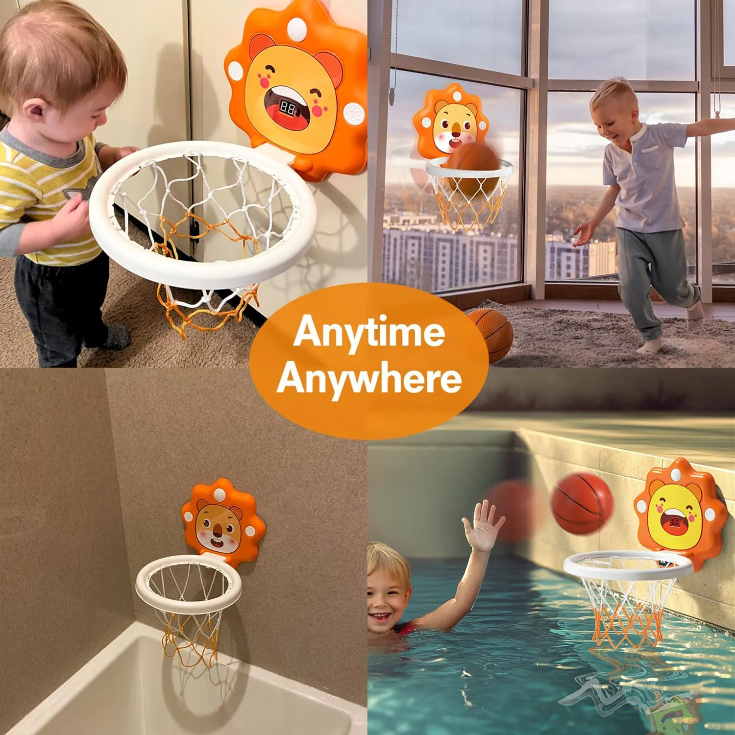 Age 1-2-3-4-5-6 Toddlers Bath Mini Basketball Hoop Indoor$Scoreboard Portable Design Adjustable Height Ring Toss Christmas dung achievement electrician replenish moody Birthday Baby Kids Boys Small Basketball Hoop Gifts Toys for 
