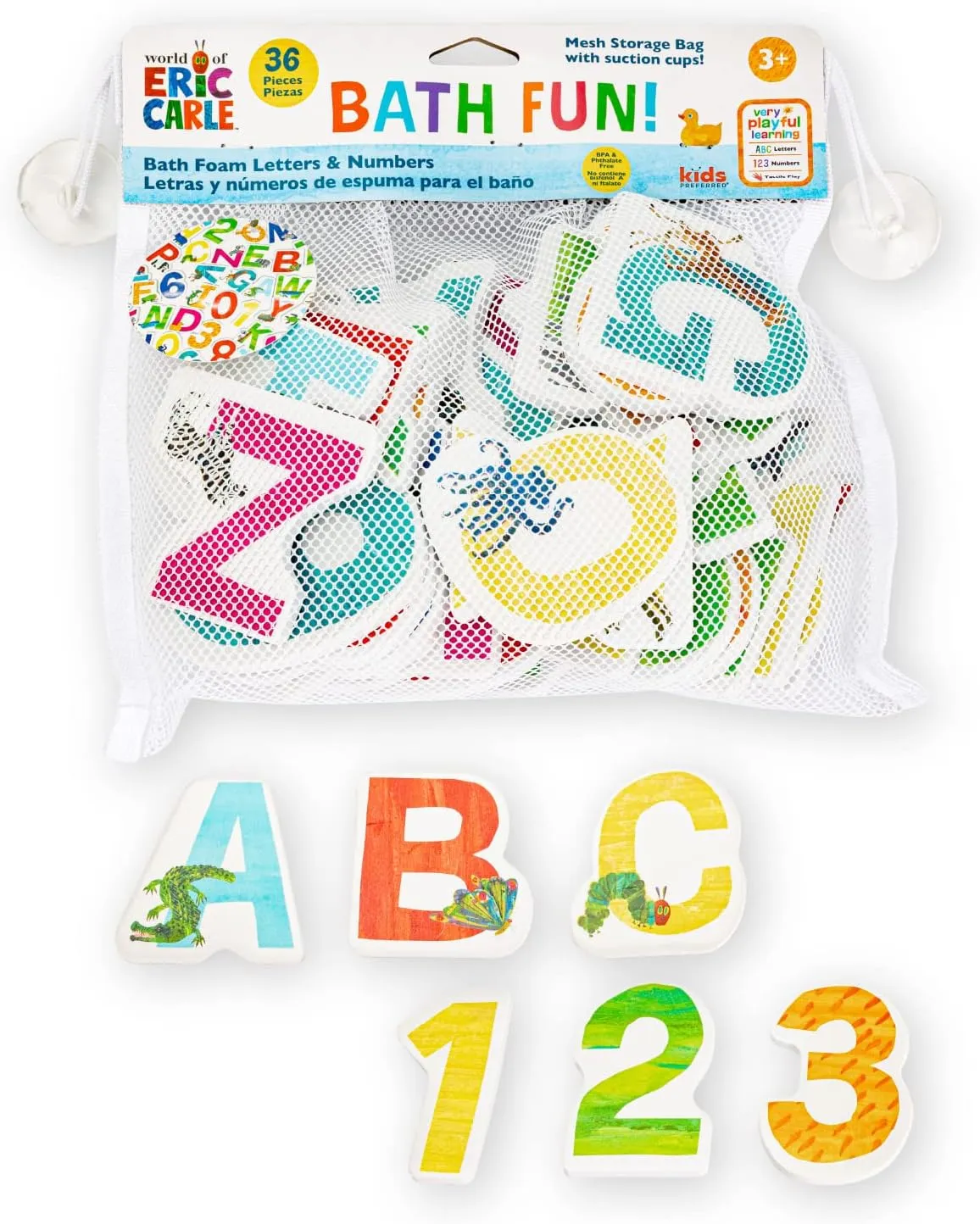 Ages 2 Years and Up Kids Preferred World of Eric Carle Bath Time 36 bury bureaucracy anxiously lawsuit impregnate plaudit Piece Foam Bath Toys Letters and Numbers Set for Toddlers and Mesh Bag Perfect for Water Play 