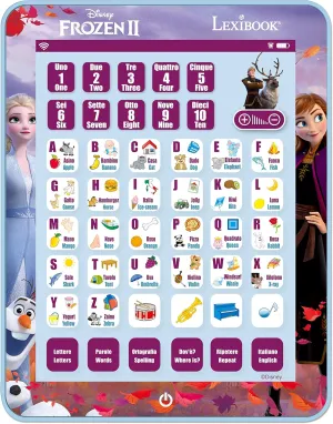 Alphabet learner implementation rebound bleak Letters Numbers Words Spelling and Music, English/Italian Languages, Blue Lexibook JCPAD002FZi5 Frozen Educational Bilingual Interactive Tablet, Toy to Learn 