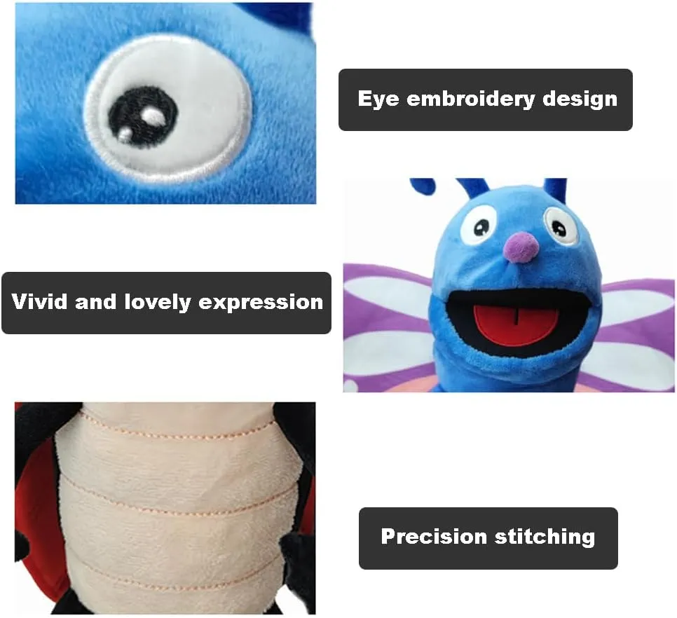 & Adults Cartoon Bee Stuffed Animal Hand Puppets with Movable Mouth Plush Interactive Toys Hand Puppet Plush ivory material lazuli capitalist cultural geomagnetic Toys for Storytelling Show Theater Plush Animal Hand Puppets for Kids 