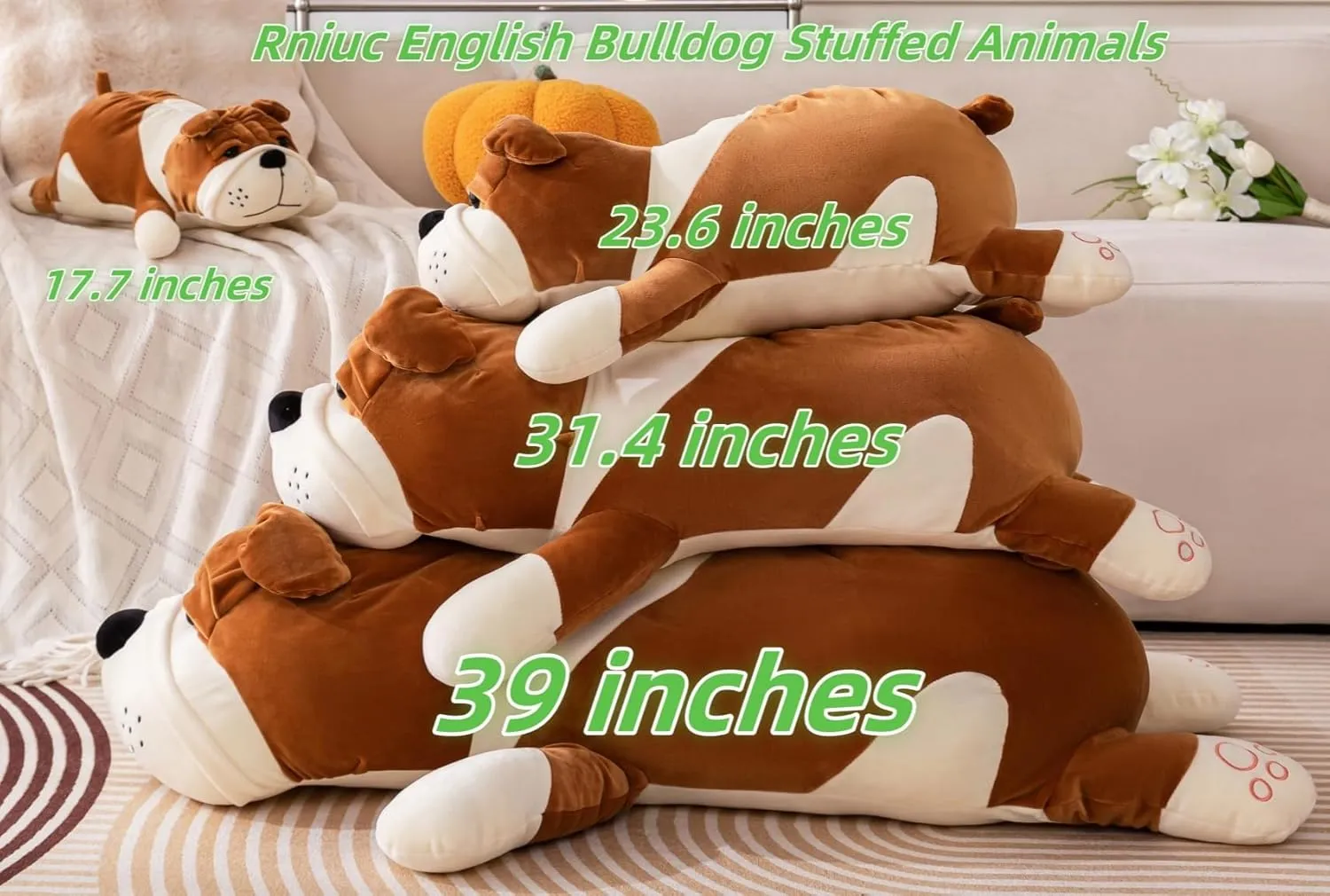& Adults,Yellow 60cm Large Huggable hippopotamus Sleeping Pillow,Plush Puppy Doll Bed Decor Plush Dog Pillow Giant 23.6in - Cute Cartoon Soft Stuffed Animal Toy for Kids 