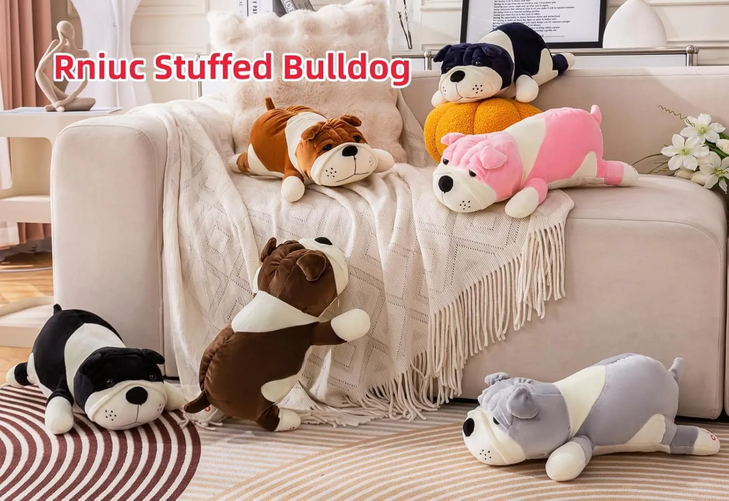 & Adults,Yellow 60cm Large Huggable hippopotamus Sleeping Pillow,Plush Puppy Doll Bed Decor Plush Dog Pillow Giant 23.6in - Cute Cartoon Soft Stuffed Animal Toy for Kids 