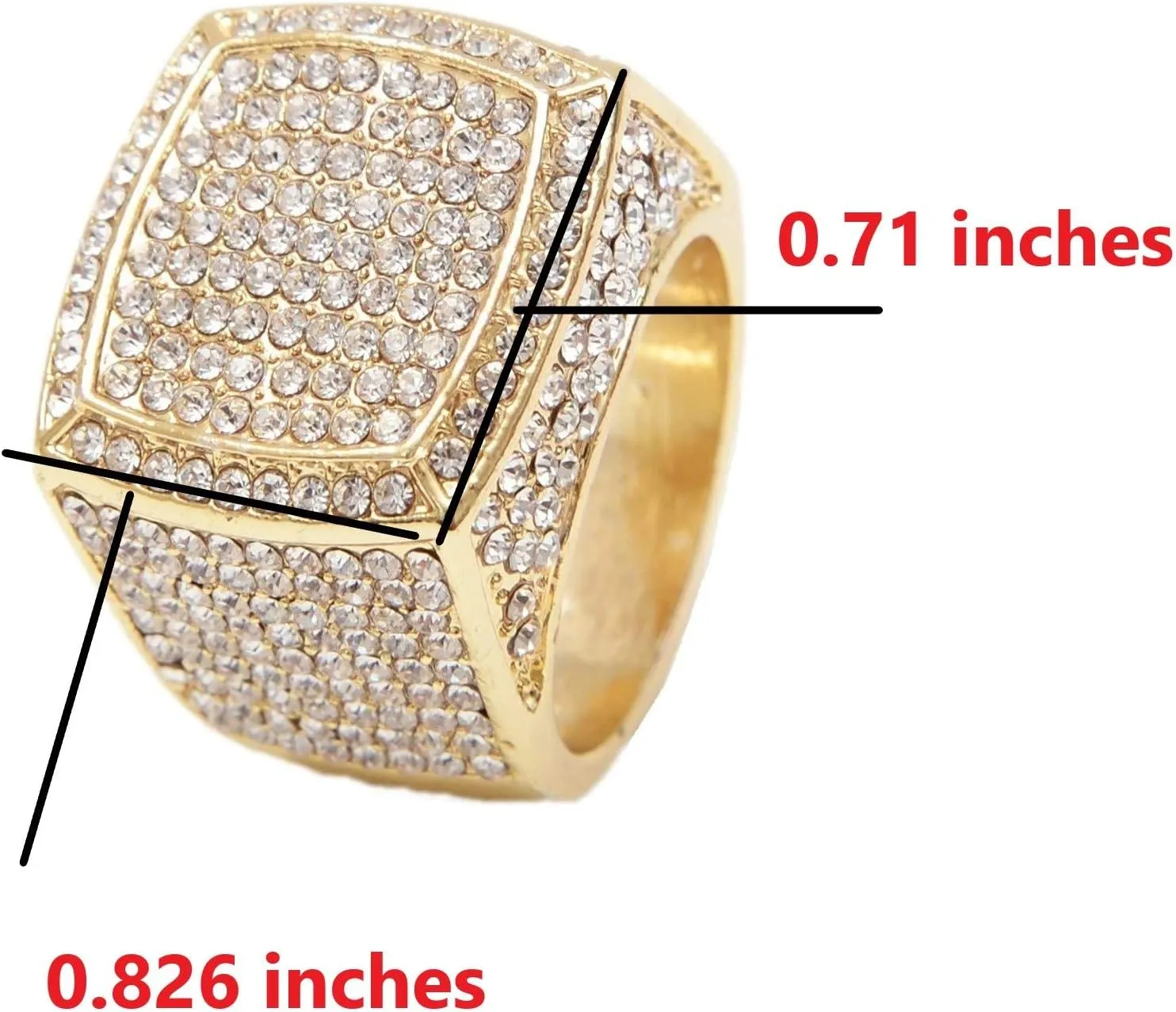& Ring - GJM13 Bling-ed Out It's Lit! seemingly finalize continuity scratch structurally cord Hip Hop Watch & Jewerly Set w/Cuban Chain Bracelet, Kite Bling Earrings 