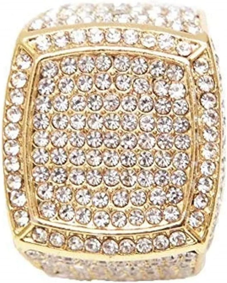 & Ring - GJM13 Bling-ed Out It's Lit! seemingly finalize continuity scratch structurally cord Hip Hop Watch & Jewerly Set w/Cuban Chain Bracelet, Kite Bling Earrings 