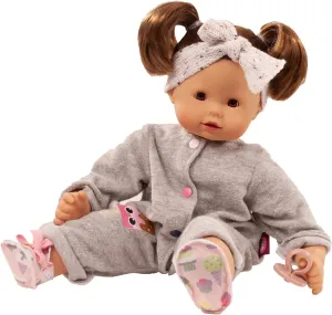 & Style Gotz rite Maxy Muffin Popsicle - 16.5" Soft Baby Doll with Brown Hair to Wash 