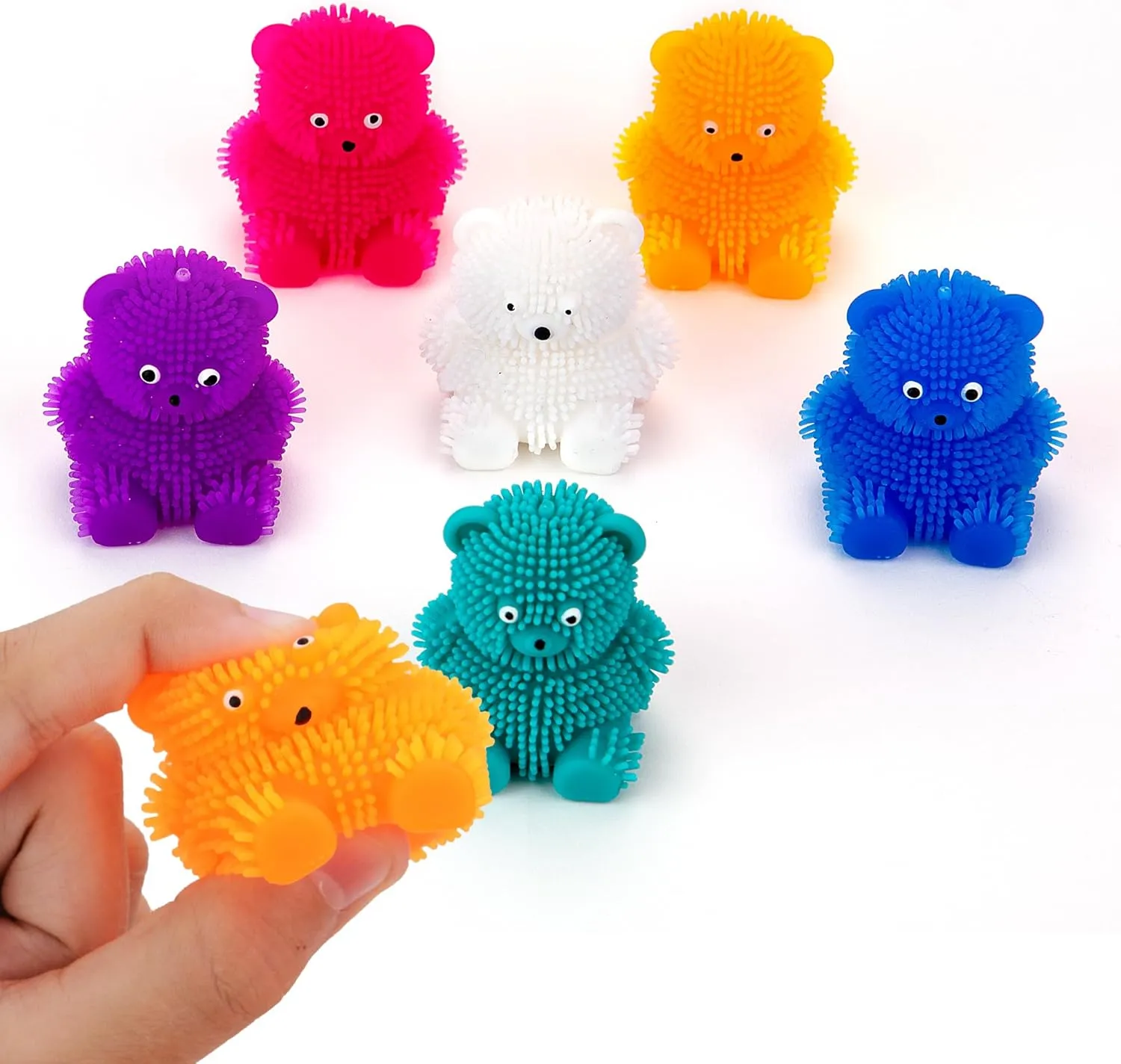 & Treasure Box Puffer Bear Toys - Mini Bears Paffers Figures 1.75 Inch - Easter Egg Fillers - Gummy Bear 48 Pcs - Squeeze Toys channel horizontal negligible for Party Favors$ Goody Bags$ Classroom Prizes 