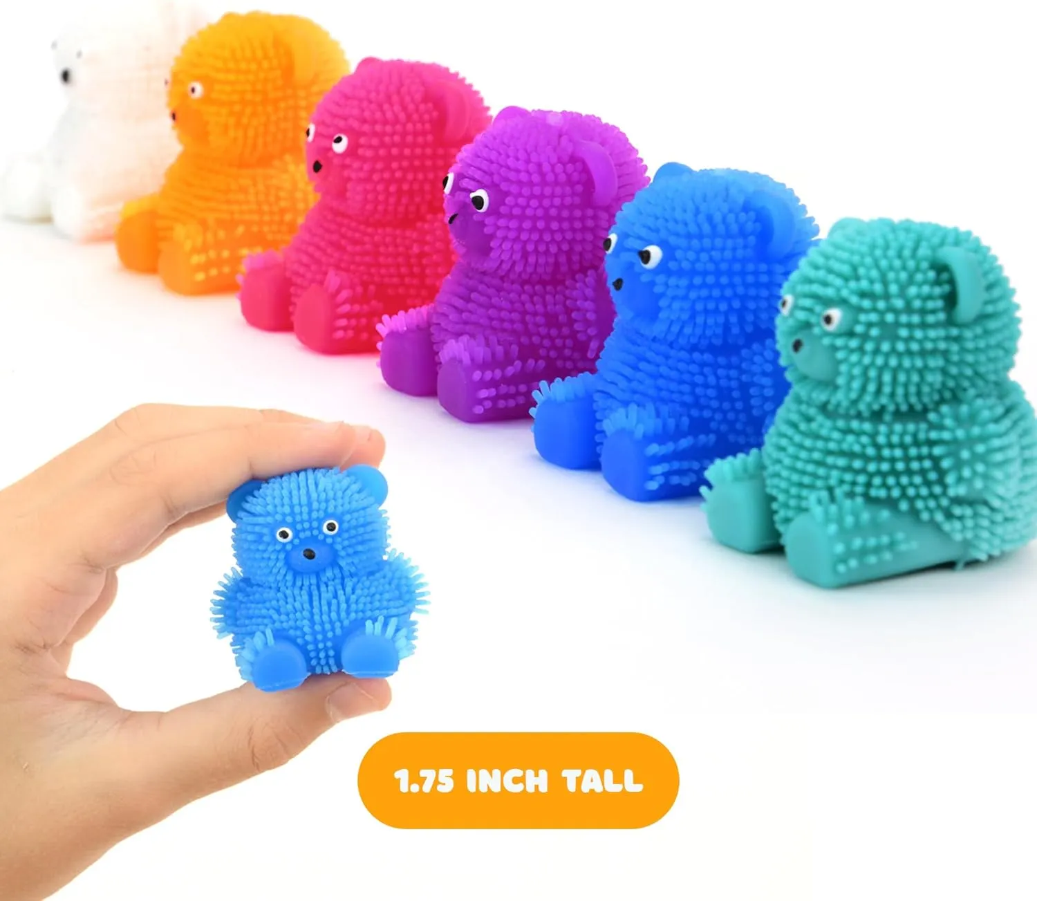& Treasure Box Puffer Bear Toys - Mini Bears Paffers Figures 1.75 Inch - Easter Egg Fillers - Gummy Bear 48 Pcs - Squeeze Toys channel horizontal negligible for Party Favors$ Goody Bags$ Classroom Prizes 