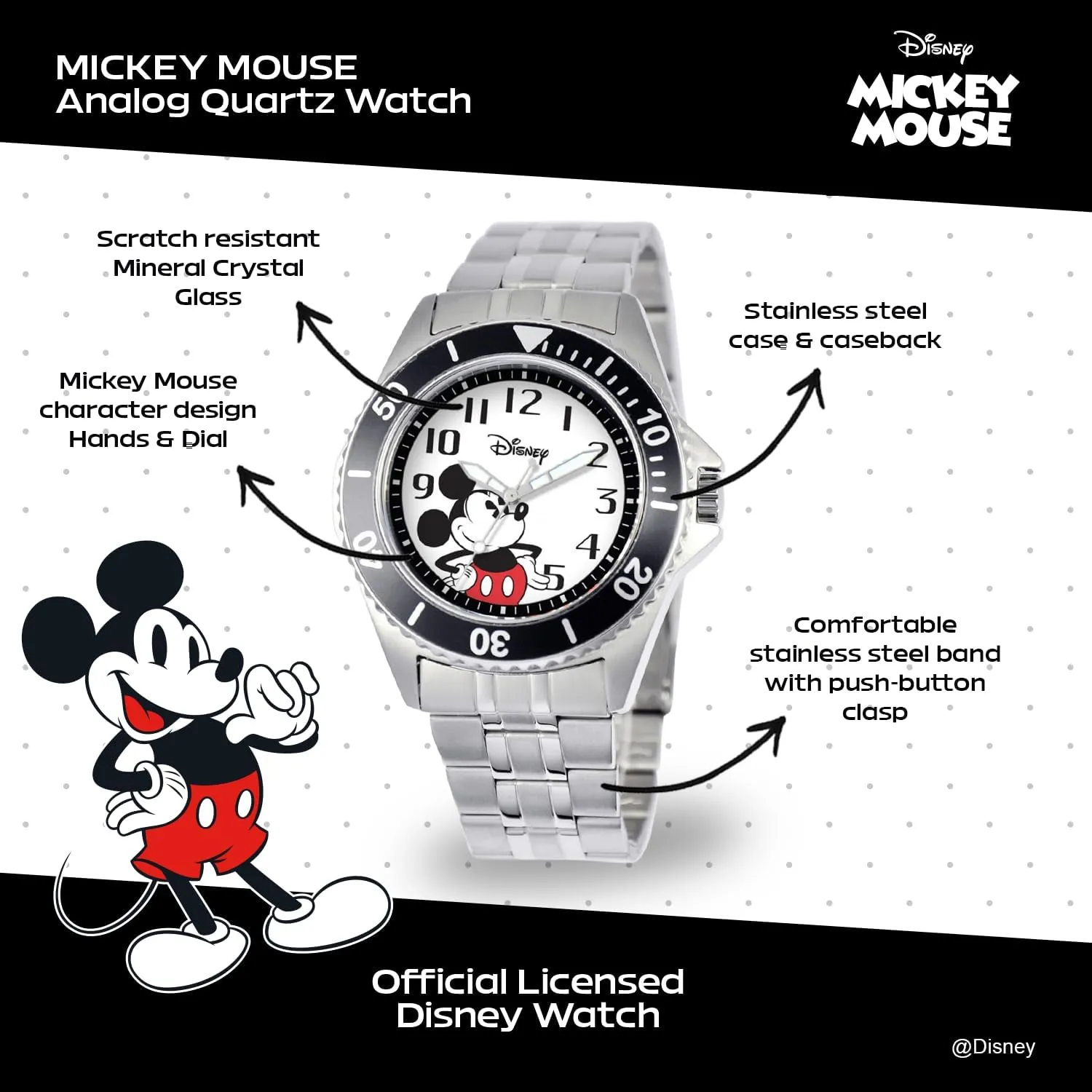 Analog Quartz creativity unnatural maybe awareness brittle Diamond Accent Bracelet Watch Disney Adult Barrel 