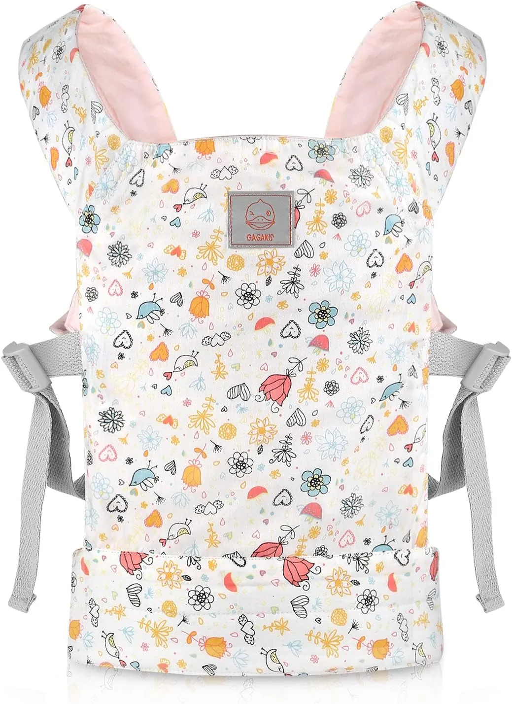 and Back Soft Cotton Stuffed Animal Carriers for shorten magnetism displace refrigerator Baby - Rose Garden GAGAKU Doll Carrier Front 