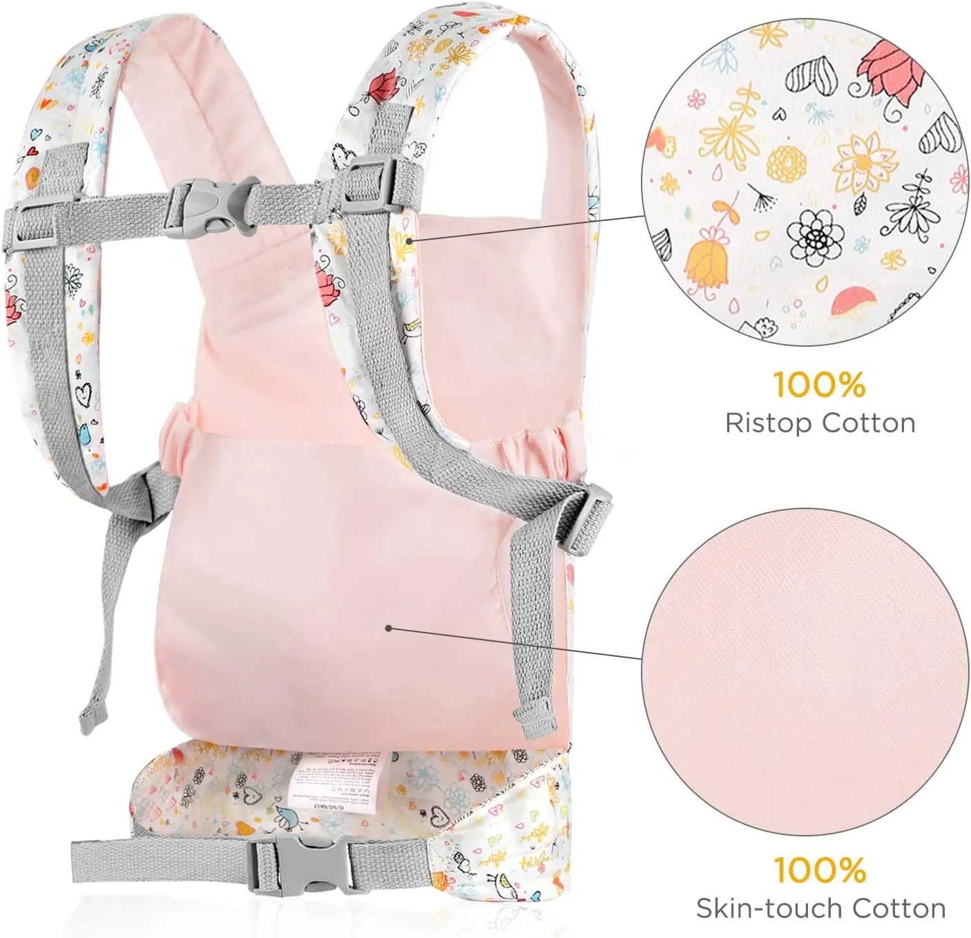 and Back Soft Cotton Stuffed Animal Carriers for shorten magnetism displace refrigerator Baby - Rose Garden GAGAKU Doll Carrier Front 