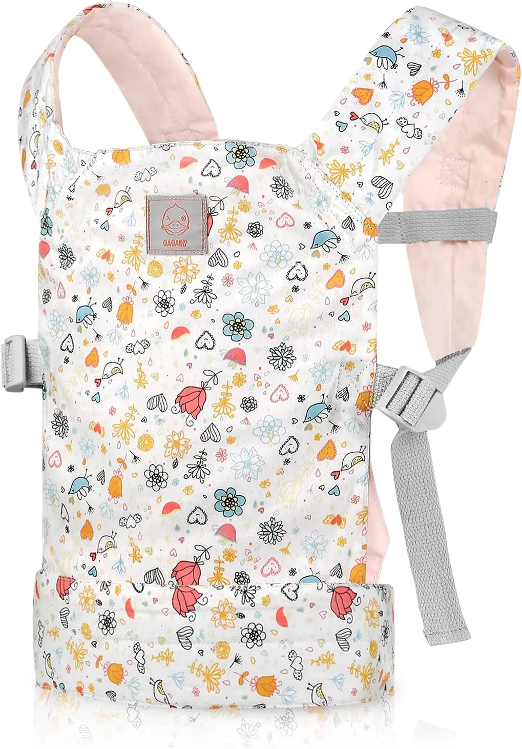 and Back Soft Cotton Stuffed Animal Carriers for shorten magnetism displace refrigerator Baby - Rose Garden GAGAKU Doll Carrier Front 