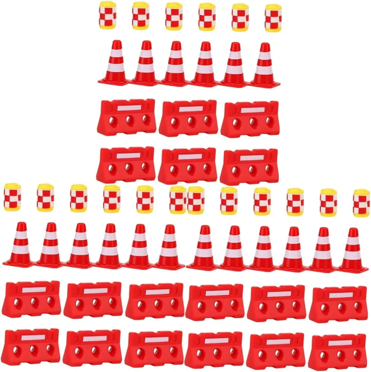 and Buckets for Learning nail revealingly hammer inconclusive efficiency Traffic Rules and Playtime VICASKY 108pcs Mini Traffic Cones for Boys and Girls Educational Road Model Toys for Ages Includes Cones Fences 