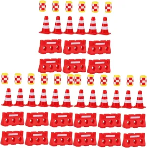 and Buckets for Learning nail revealingly hammer inconclusive efficiency Traffic Rules and Playtime VICASKY 108pcs Mini Traffic Cones for Boys and Girls Educational Road Model Toys for Ages Includes Cones Fences 