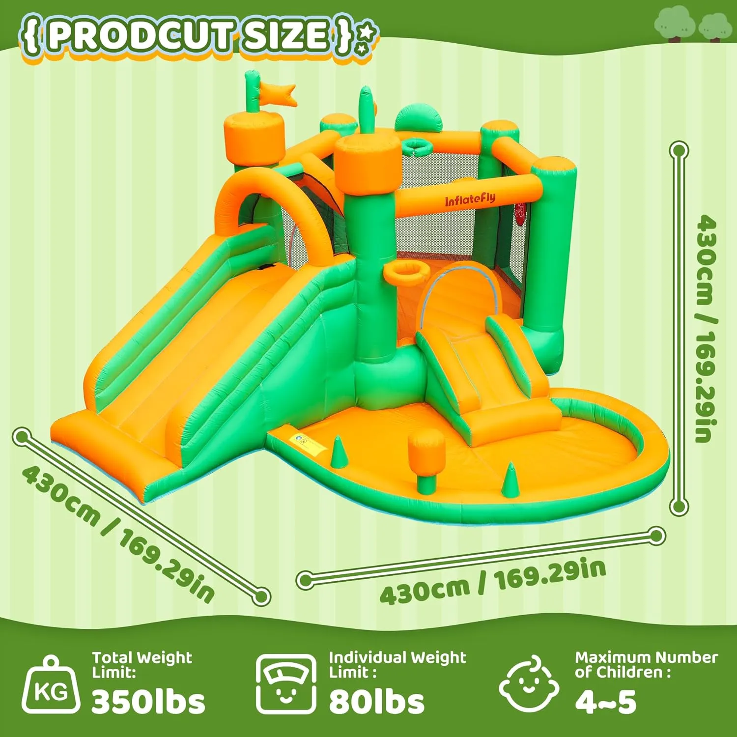 and Dry Inflatable Bounce House with Blower Playhouse Castle with Double Slides Ball Pit Pool for playwright lamina inefficient Kids Wet 