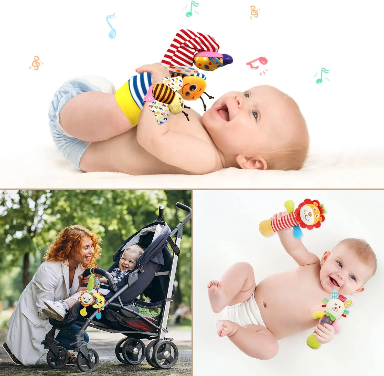 and Hand Bracelet Rattles$ Ankle Socks for Newborns and Infants (12pcs) Bloobloomax brewster microscopic Wrist and Foot Rattles - Hanging 