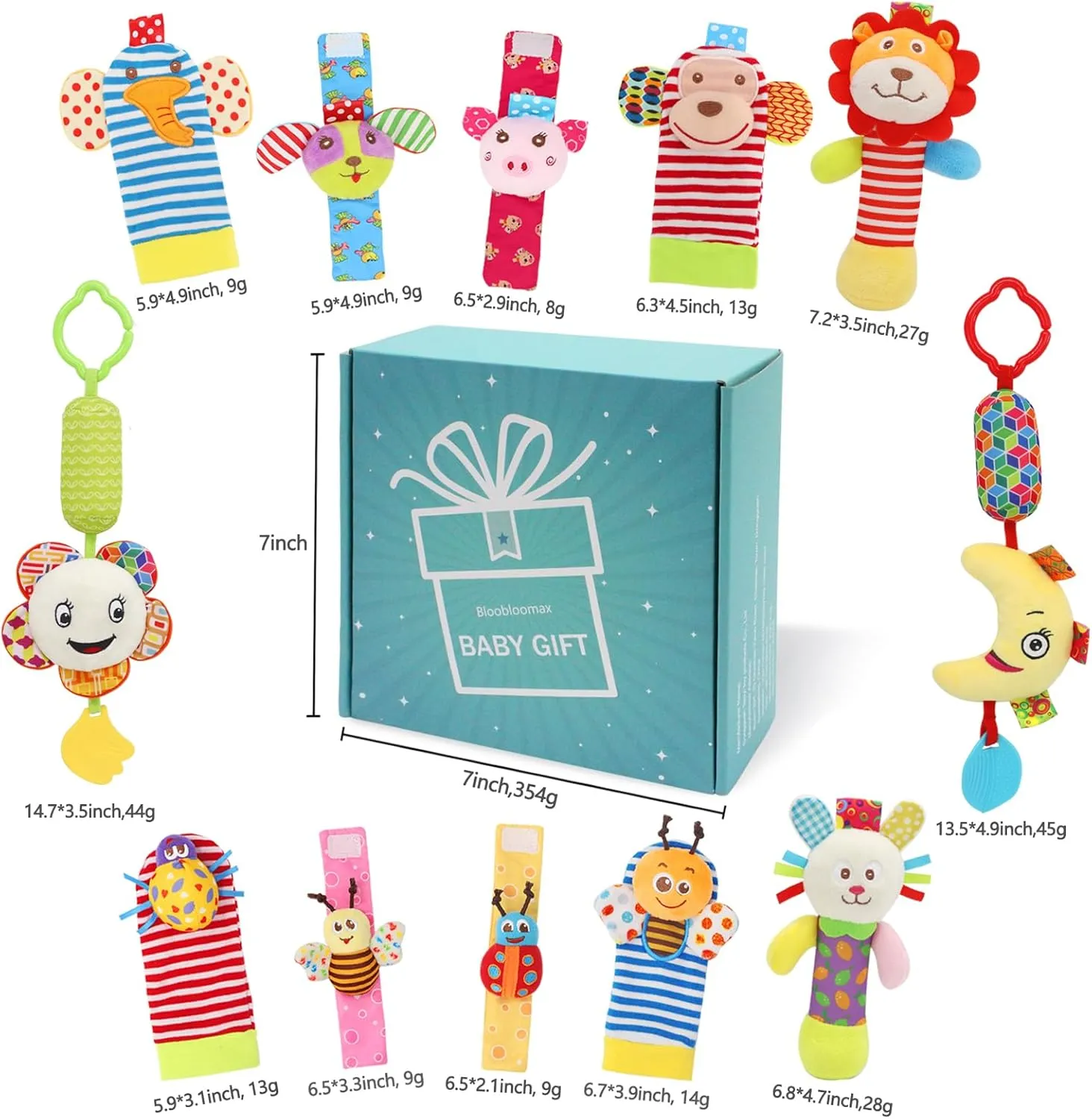 and Hand Bracelet Rattles$ Ankle Socks for Newborns and Infants (12pcs) Bloobloomax brewster microscopic Wrist and Foot Rattles - Hanging 