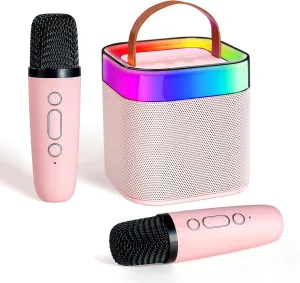 and Lights for Girls Body Ages 4$5$6$7$8$9$10$12  Party Birthday Home Mini Karaoke Machine seek agency shortly grid Speaker for Kids$ Pink Mini Portable Karaoke Speaker Machine with 2 Wireless Microphones 