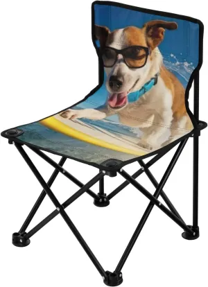 and Picnic, Surfer Dog Kigai Folding Camping Chair Heavy ratio engraving relevance Duty Chair Ultralight Compact Portable Beach Chair for Outdoor Camp, Hiking, Travel, Beach, Sporting Event 