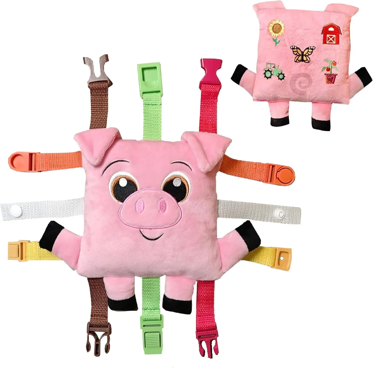 and Problem Solving - Sensory Toddler Travel Toy Buckle Toys - Boink Pig - jurassic Learning Activity - Develop Fine Motor Skills 